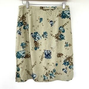 Willow Ridge pencil skirt in a floral print, cotton/linen  blend, mini length